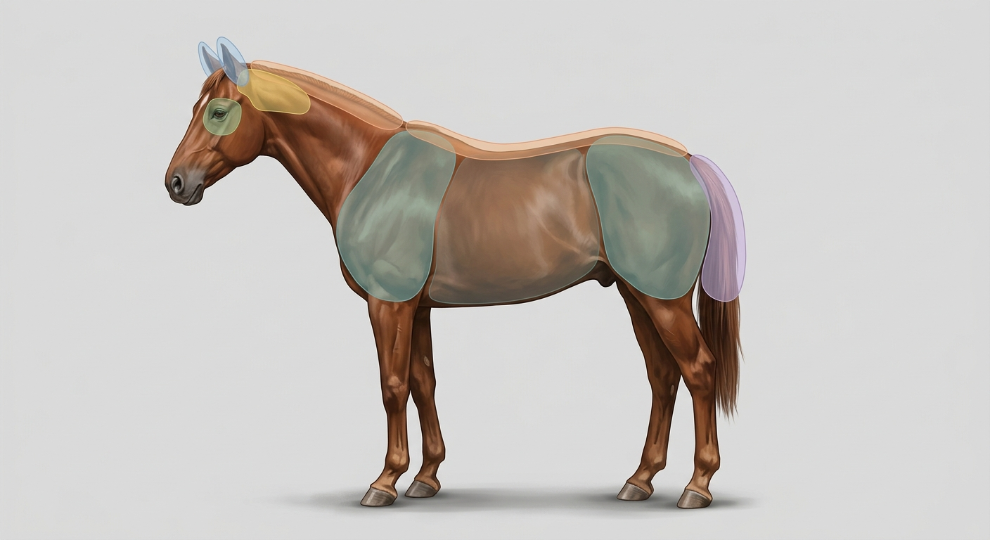Schéma éducatif des principales attitudes du cheval
