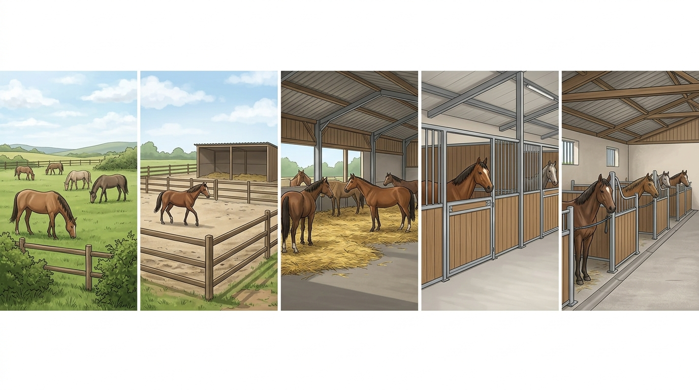 Différents logements du cheval